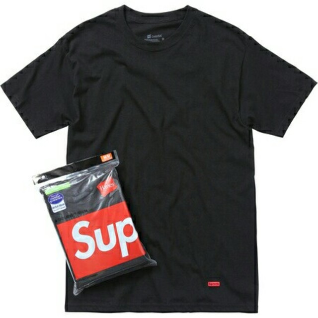 Supreme(シュプリーム)の２枚セットで3900円！supreme×hanes 白黒セット Tシャツ メンズのトップス(Tシャツ/カットソー(半袖/袖なし))の商品写真