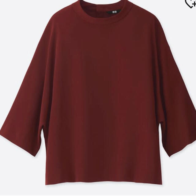 UNIQLO(ユニクロ)のユニクロ   ドレープモックネックブラウス（7分袖） レディースのトップス(シャツ/ブラウス(長袖/七分))の商品写真