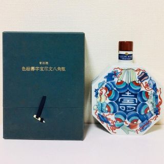 サントリー 特製ウイスキー 有田焼 色絵壽字宝尽文八角瓶 空箱 ume-kpc
