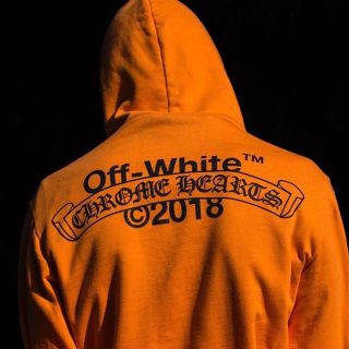 オフホワイト(OFF-WHITE)の【希少サイズ XL】off white × chrome hearts(パーカー)