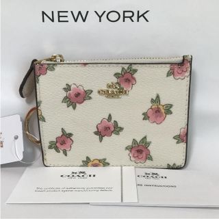 コーチ(COACH)の新品タグ付！コーチ 素敵な花柄 キーリング付 パスケース♪定期入れ(名刺入れ/定期入れ)