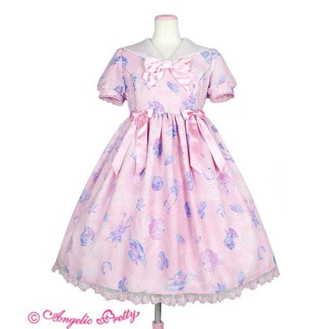 Angelic Pretty(アンジェリックプリティー)のSpace Lollipopワンピースとカチューシャセットピンク レディースのワンピース(ひざ丈ワンピース)の商品写真