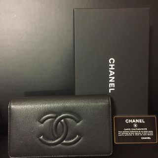 シャネル(CHANEL)のにこまるサマ専用  CHANEL長財布ブラックシグネチャー(財布)