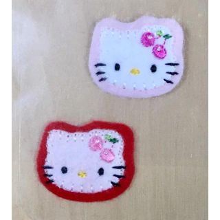 ハローキティ(ハローキティ)のサンリオ☆ハローキティ☆新品☆刺繍シール☆チェリー(各種パーツ)