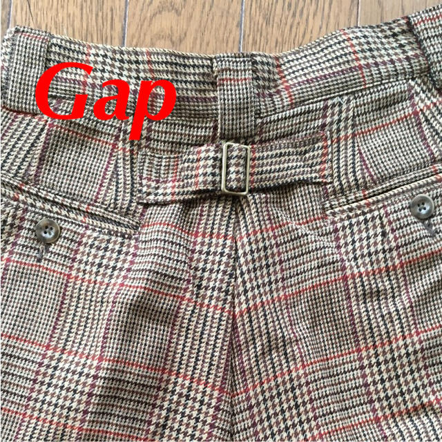 GAP(ギャップ)のGap パンツ ウール ストレート 茶 チェック S レディースのパンツ(カジュアルパンツ)の商品写真