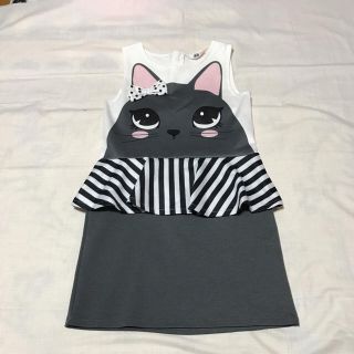 エイチアンドエム(H&M)のH&M ネコちゃんワンピ 120-130cm 美品 ちっちこびと様専用(ワンピース)