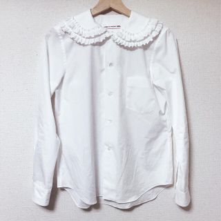 COMME des GARCONS エプロン フリル ブラウス シャツ 白