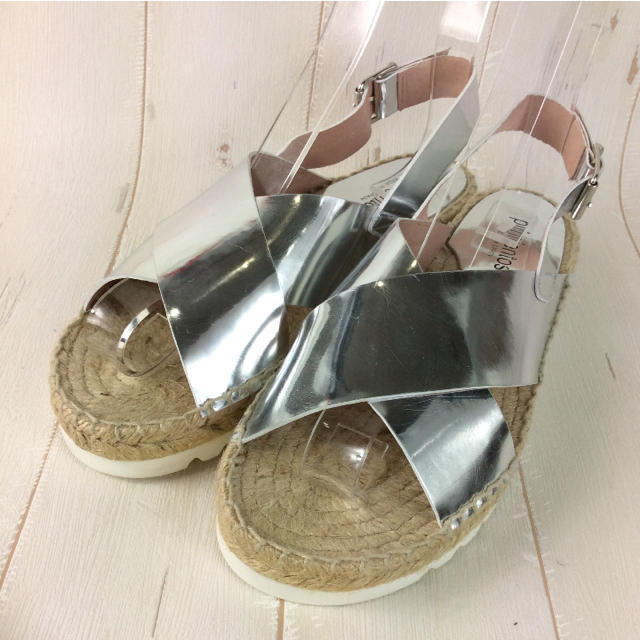 pimientos 厚底サンダル シルバー 23.5cm 4004371501