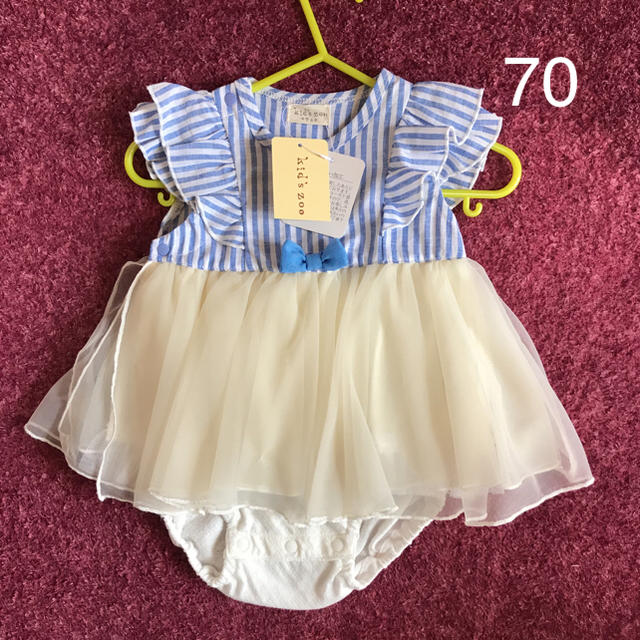 kid’s zoo(キッズズー)の【未使用】ロンパースドレス  サイズ70  kids zoo キッズ/ベビー/マタニティのベビー服(~85cm)(ロンパース)の商品写真