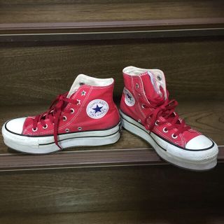 CONVERSE - 限定商品 ❣️コンバース 赤 厚底スニーカー の通販 by ...