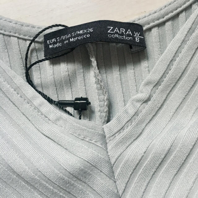 ZARA(ザラ)のZARAザラワンピース水色グレー レディースのワンピース(ひざ丈ワンピース)の商品写真