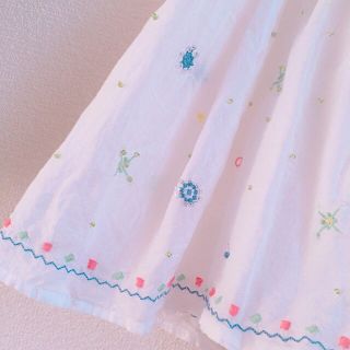 エヘカソポ(ehka sopo)のビーズ刺繍スカート(ひざ丈スカート)