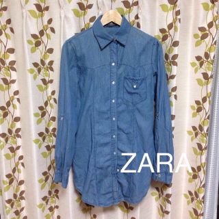 ザラ(ZARA)のザラデニムシャツワンピ(ミニワンピース)