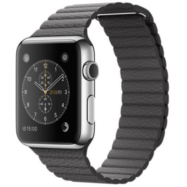 Apple Watch(アップルウォッチ)のApple Watch‎ レザーループ ストームグレイ スマホ/家電/カメラのスマホアクセサリー(その他)の商品写真