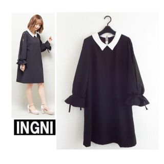 イング(INGNI)の2018最新★INGNIイング衿袖割れサック/ワンピース(ひざ丈ワンピース)