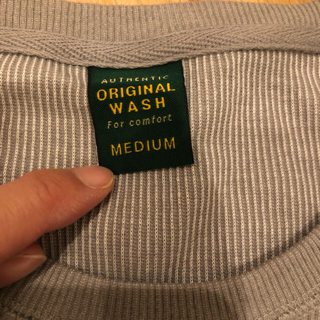 UNIQLO(ユニクロ)のUNIQLO ユニクロ メンズM リブT グレー ORIGINAL WASH メンズのトップス(シャツ)の商品写真