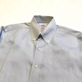 ブルックスブラザース(Brooks Brothers)の【美品】ブルックスブラザーズ ストライプシャツ ワイシャツ ホワイト 白×ブルー(シャツ)