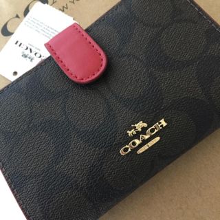 COACH - COACH コーチ 折り財布 シグネチャー レッド 赤 二つ折り