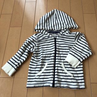 ユニクロ(UNIQLO)のUNIQLO baby80 ボーダーパーカー 美品 無印良品(カーディガン/ボレロ)