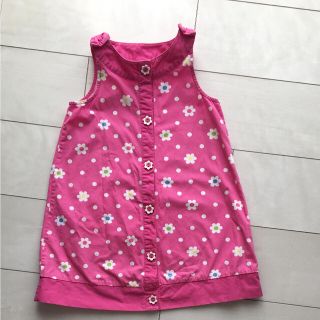 ジンボリー(GYMBOREE)のサイズ 110 GYMBORee ピンク 花ドット ワンピース 子供服 女の子(ワンピース)