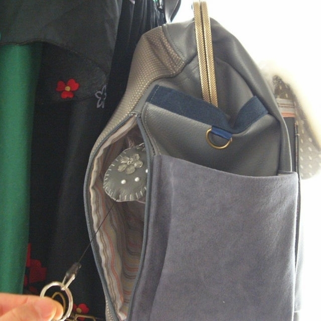 ハイセンスファー左サイドファスナー付き３WAYBIGリュック　リッチグレー ハンドメイドのファッション小物(バッグ)の商品写真