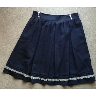 パターンフィオナ(PATTERN fiona)のpattern 紺色スカート　レース(ひざ丈スカート)