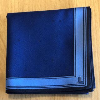 ハンカチ ブルー 綿100% 日本製 新品未使用(ハンカチ/ポケットチーフ)