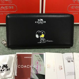 Coach 新品未使用coach コーチ長財布 F スヌーピー ブラック の通販 ラクマ