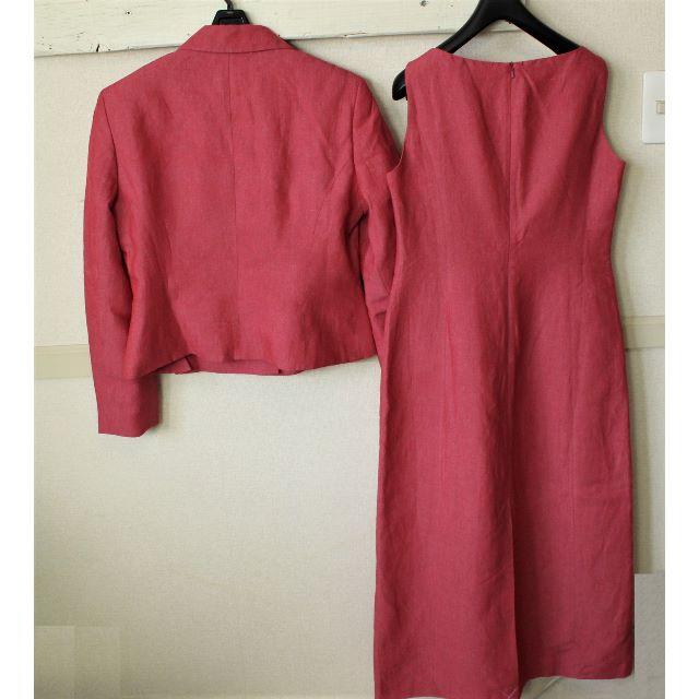 LAURA ASHLEY(ローラアシュレイ)のS401★ローラアシュレイ スーツ ワンピース13 11 ピンク 麻 レディースのフォーマル/ドレス(スーツ)の商品写真
