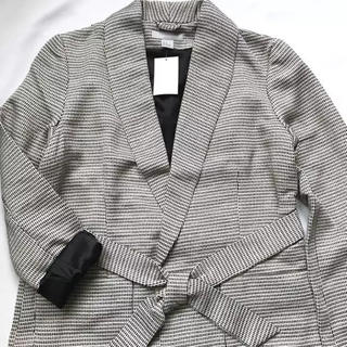 エイチアンドエム(H&M)の新品 H&M ジャガード ベルト付きジャケット 春ショートコート(テーラードジャケット)