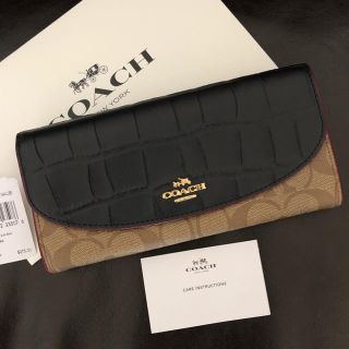 コーチ(COACH) クロコダイル 財布(レディース)（ブラック/黒色系）の ...