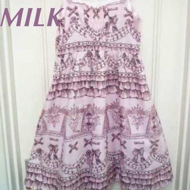 MILK(ミルク)のMILKオディールDressベビーピンク レディースのワンピース(ひざ丈ワンピース)の商品写真