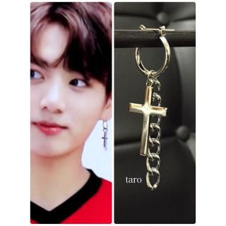 ボウダンショウネンダン(防弾少年団(BTS))のジョングク着用タイプ・送料込！【ミクスチャーピアス type8 1個】(ピアス(片耳用))