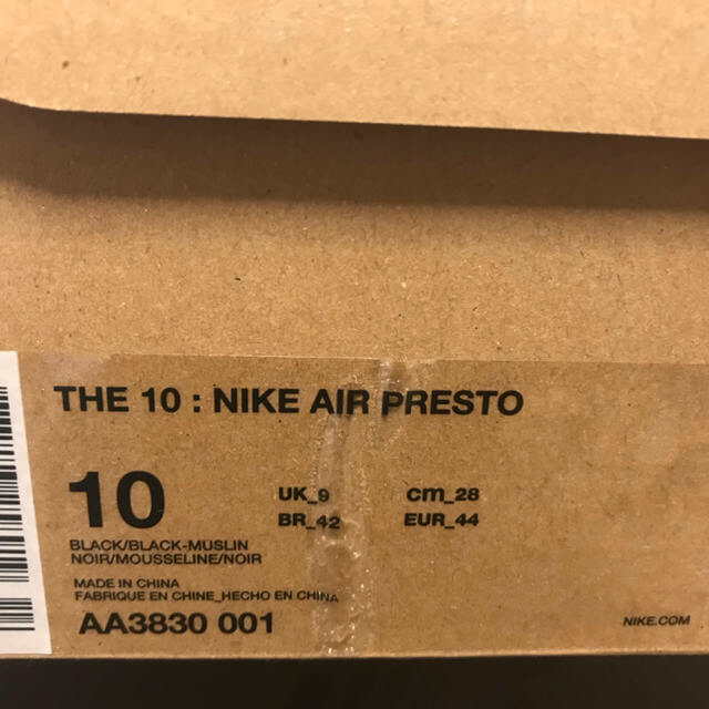 OFF-WHITE(オフホワイト)の28cm the ten  nike air presto メンズの靴/シューズ(スニーカー)の商品写真