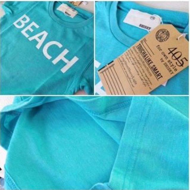 ShISKY(シスキー)の新品 ★SHISKY プリント 半袖Ｔシャツ ブルー　BEACH★100cm キッズ/ベビー/マタニティのキッズ服男の子用(90cm~)(Tシャツ/カットソー)の商品写真