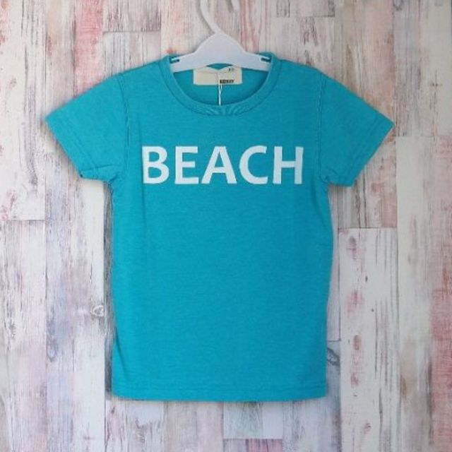 ShISKY(シスキー)の新品 ★SHISKY プリント 半袖Ｔシャツ ブルー　BEACH★110cm キッズ/ベビー/マタニティのキッズ服男の子用(90cm~)(Tシャツ/カットソー)の商品写真