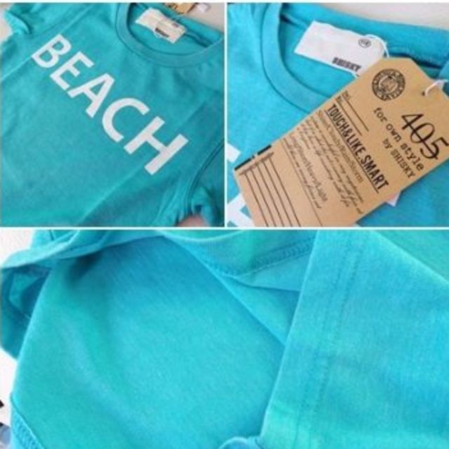 ShISKY(シスキー)の新品 ★SHISKY プリント 半袖Ｔシャツ ブルー　BEACH★110cm キッズ/ベビー/マタニティのキッズ服男の子用(90cm~)(Tシャツ/カットソー)の商品写真