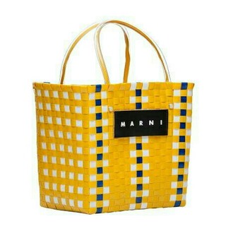 マルニ(Marni)のマルニ直営店購入　ピクニックバッグ　かごカゴストライプバッグMARNIZARA(トートバッグ)