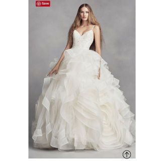 White by Vera Wang オーガンザ・ロゼッタドレス