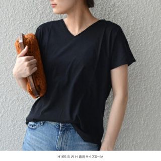 シップスフォーウィメン(SHIPS for women)のSHIPS Days Standard;ソフトコットンＶネックTee【ブラック】(Tシャツ(半袖/袖なし))