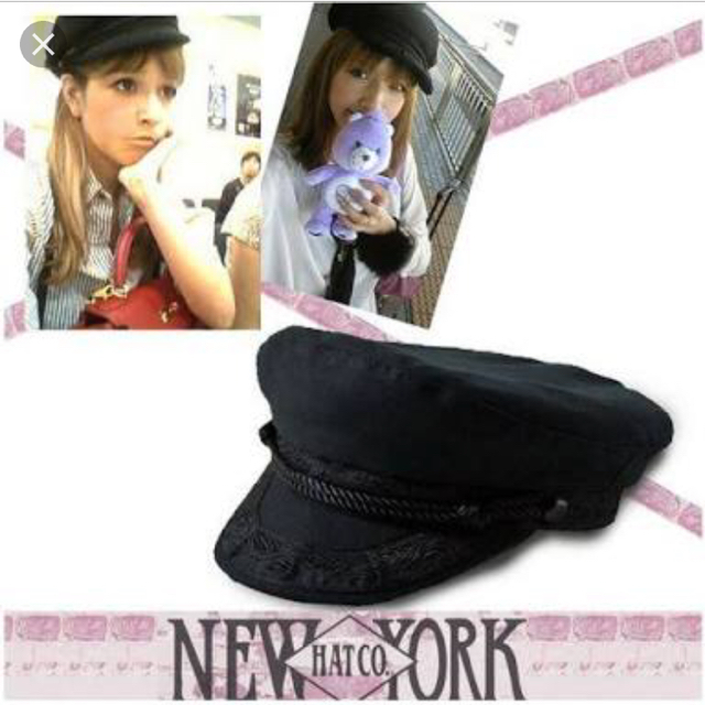 NEW YORK HAT(ニューヨークハット)のニューヨークハット ブラック マリンキャップ レディースの帽子(ハンチング/ベレー帽)の商品写真