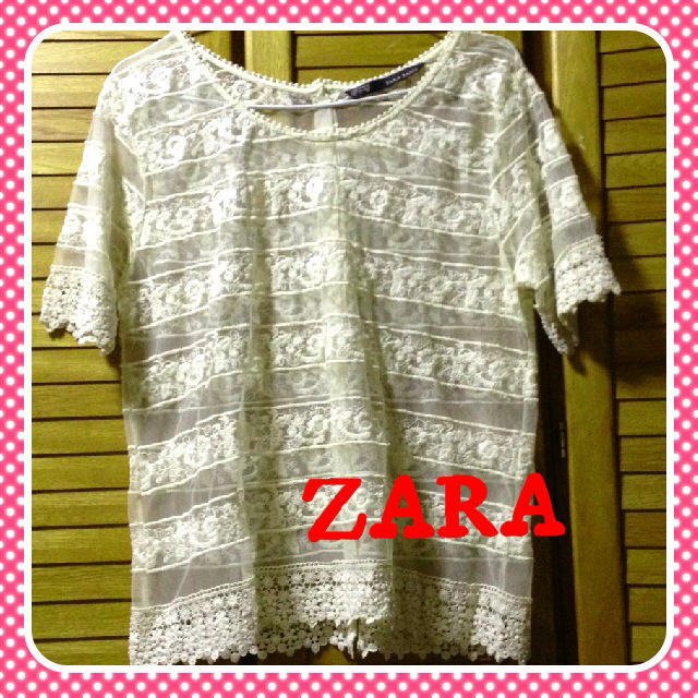 ZARA(ザラ)のザラ⭐レースカットソー⭐ レディースのトップス(シャツ/ブラウス(半袖/袖なし))の商品写真