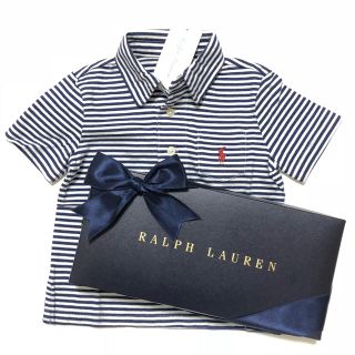 ラルフローレン(Ralph Lauren)の新品 ラルフローレン 12M/80 ストライプコットンポロシャツ(Ｔシャツ)