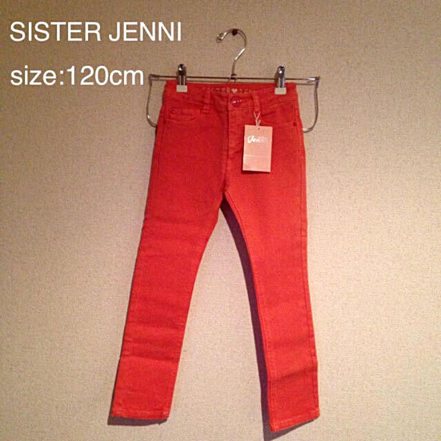 JENNI(ジェニィ)の新品SISTERJENNIジェニースキニーパンツズボンレッド110115120 キッズ/ベビー/マタニティのキッズ服女の子用(90cm~)(パンツ/スパッツ)の商品写真