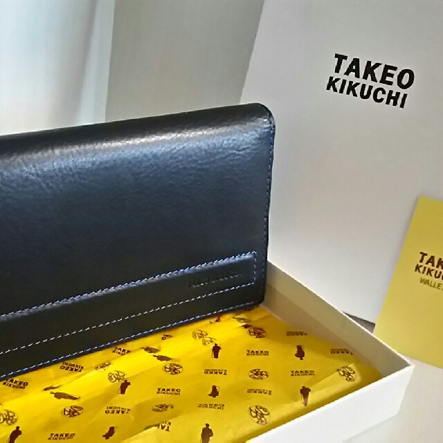 TAKEO KIKUCHI(タケオキクチ)のタケオキクチ 牛革 長財布ブラック新品箱入り メンズのファッション小物(長財布)の商品写真