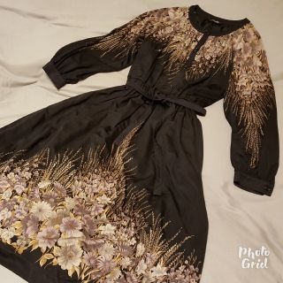 サンタモニカ(Santa Monica)のヴィンテージ 個性的な花柄 ワンピース ／ ビンテージ vintage 古着屋(ロングワンピース/マキシワンピース)