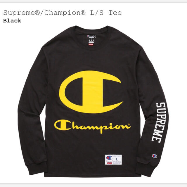 SUPREME シュプリーム 17SS ×Champion フロントデザイン長袖Tシャツ ロンT ホワイト