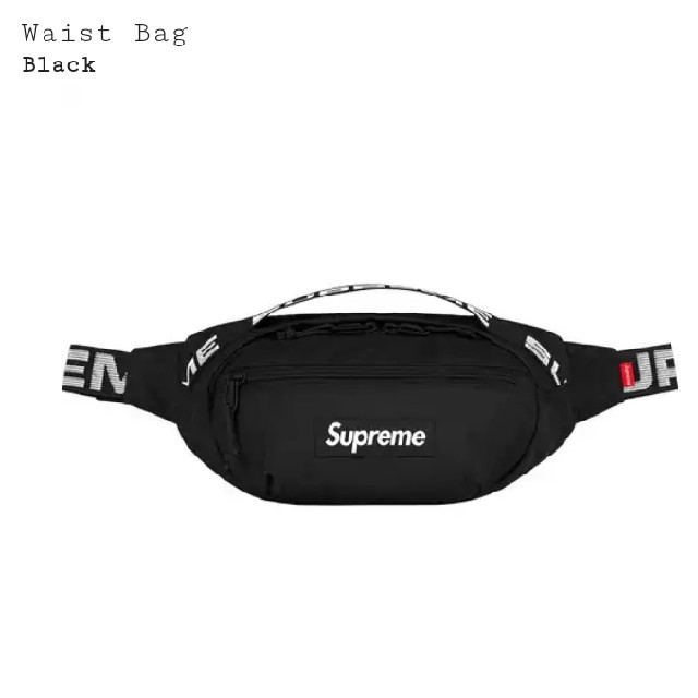 渋谷新品未使用ですsupreme 18 SS waist bag black