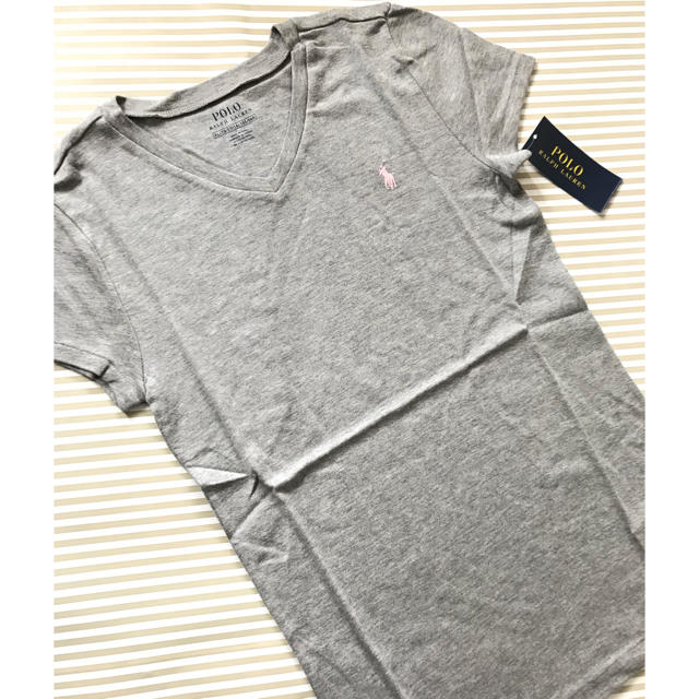 Ralph Lauren(ラルフローレン)のMS様専用新作☆ラルフローレン  Vネック TシャツMグレー レディースのトップス(Tシャツ(半袖/袖なし))の商品写真