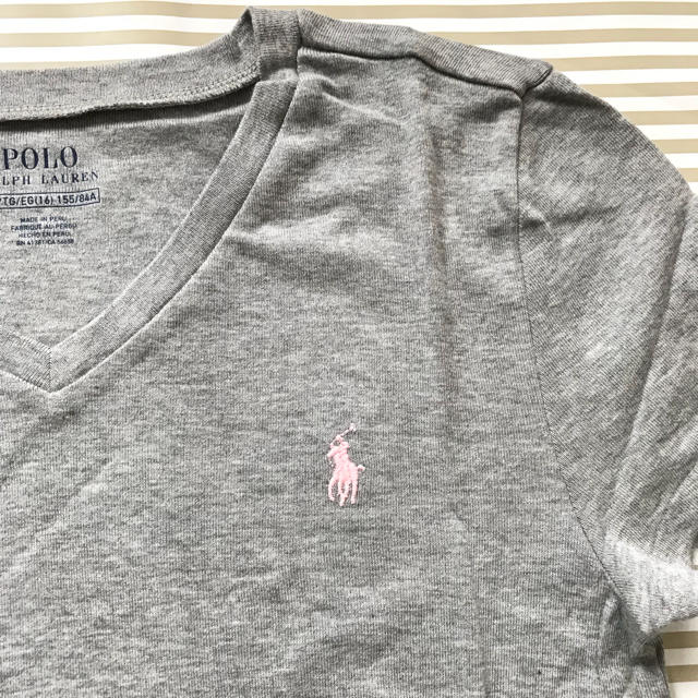 Ralph Lauren(ラルフローレン)のMS様専用新作☆ラルフローレン  Vネック TシャツMグレー レディースのトップス(Tシャツ(半袖/袖なし))の商品写真